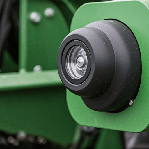 High-tech agricultural sensor on a harvesting machine