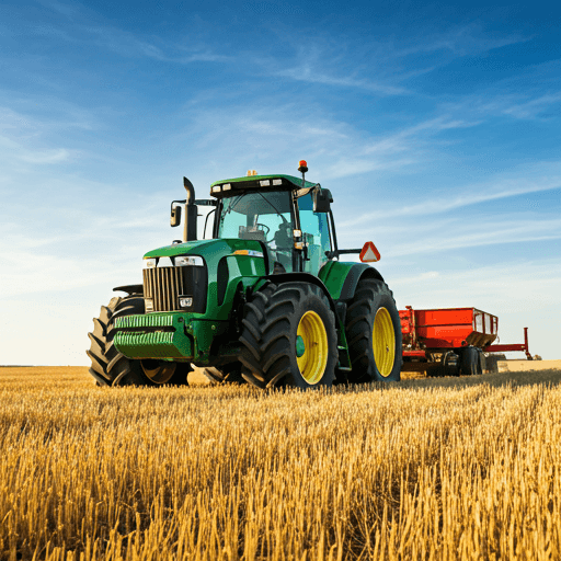 Modern machinery in field